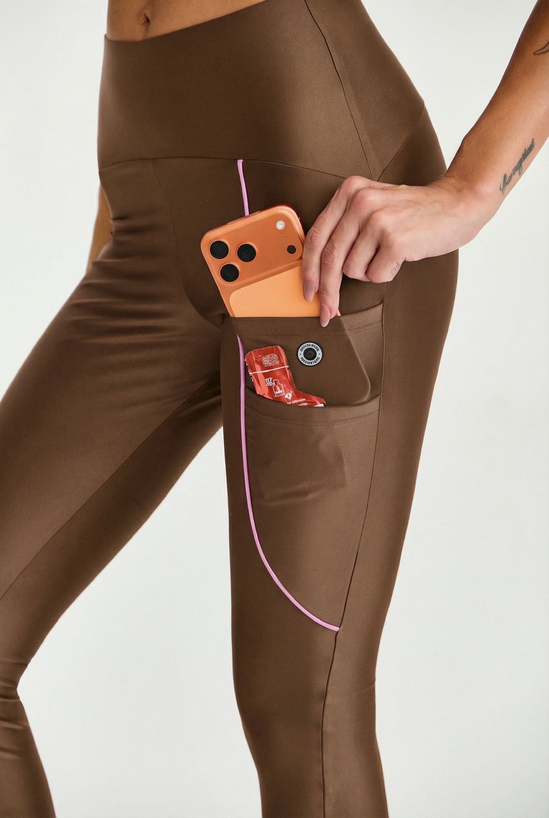 Conjunto Top + Legging Cajubrasil Chocolate Pocket