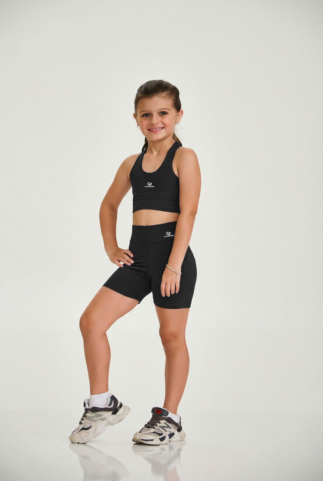 Conjunto Top + Short Cajubrasil Kids Preto