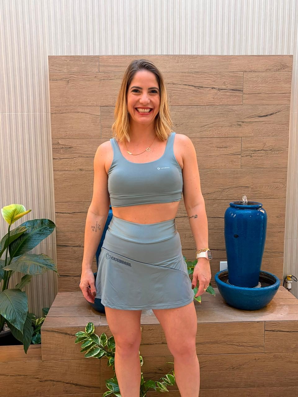 Conjunto Top + Saia-Shorts Cajubrasil Verde Oliva