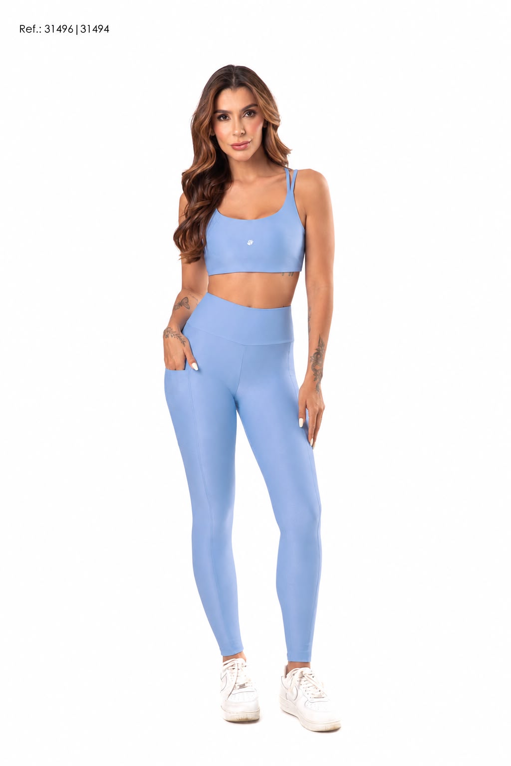 Conjunto Top + Legging Duzani Azul Serenity