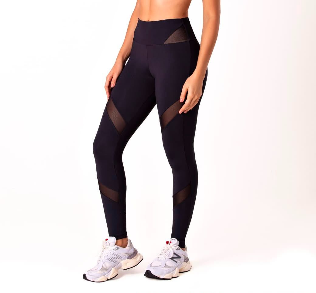 Legging Duzani com Tule Preta