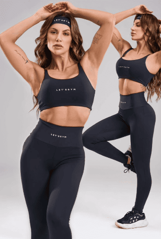Conjunto Top + Legging Let's Gym Marinho