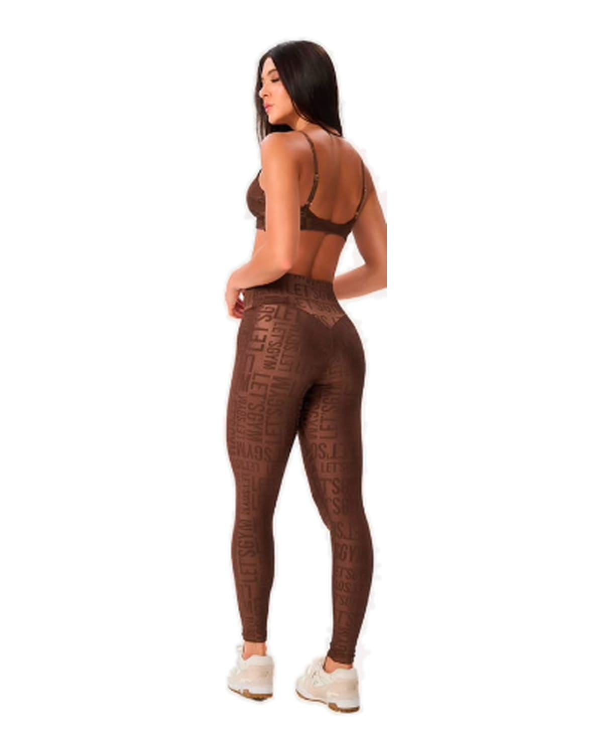 Conjunto Top + Legging Let's Gym Marrom