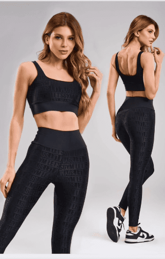 Conjunto Top + Legging Let's Gym Preto